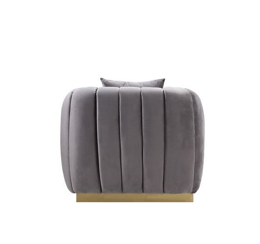 ACME Elchanon chair in Gray Velvet & Gold