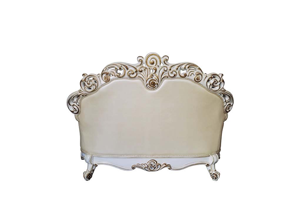 ACME Vendom Loveseat Champagne PU & Antique Pearl Finish