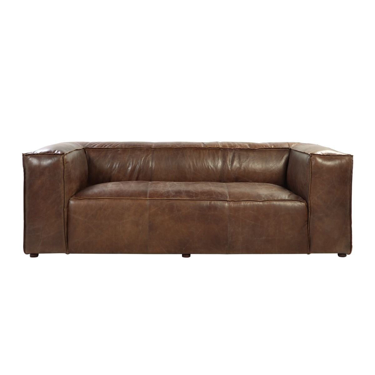 Acme Brancaster Sofa in Retro Brown Top Grain Leather