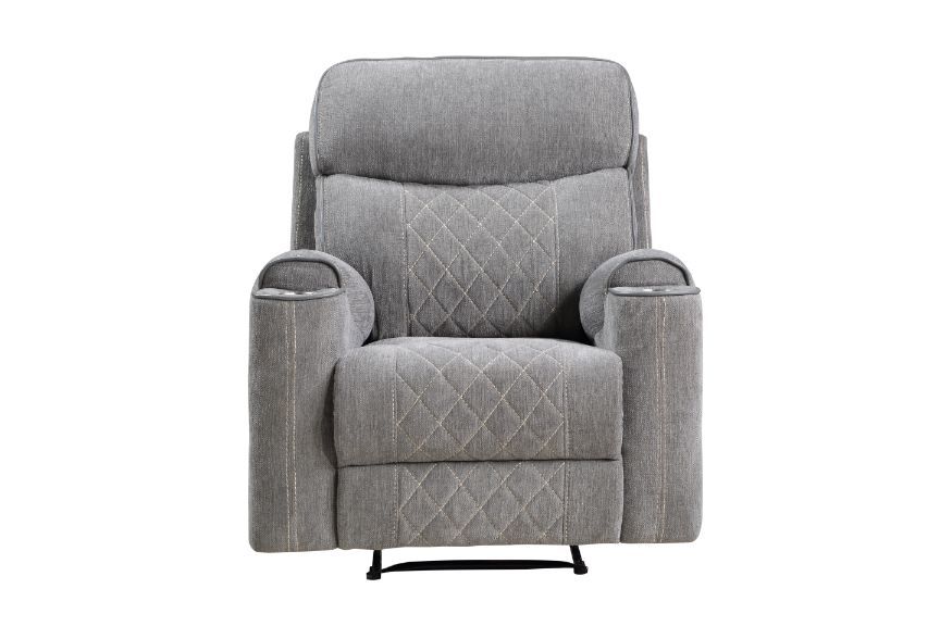 ACME Aulada Glider Recliner Gray Fabric