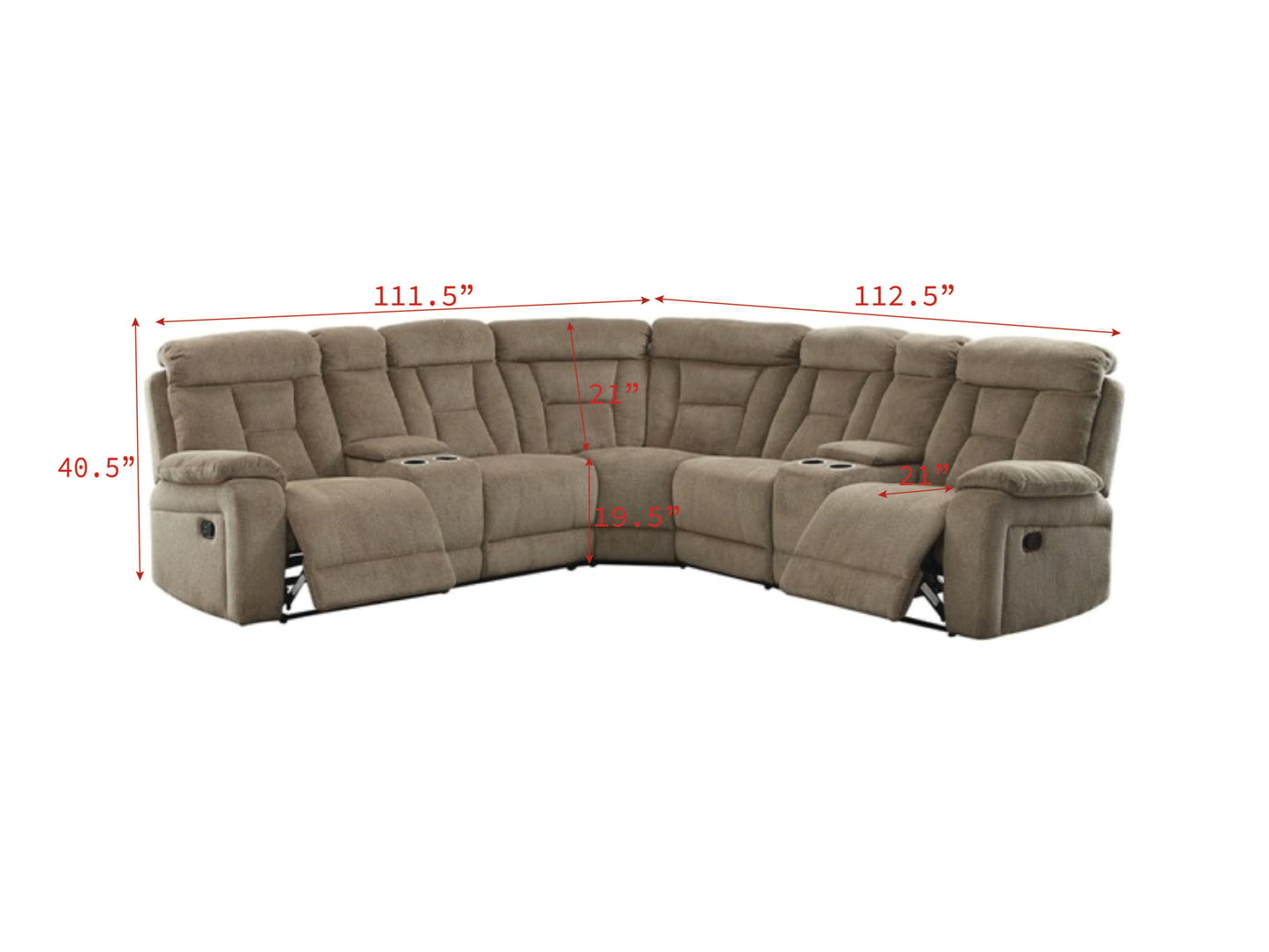 Furniture of America Maybell Mocha Sectional