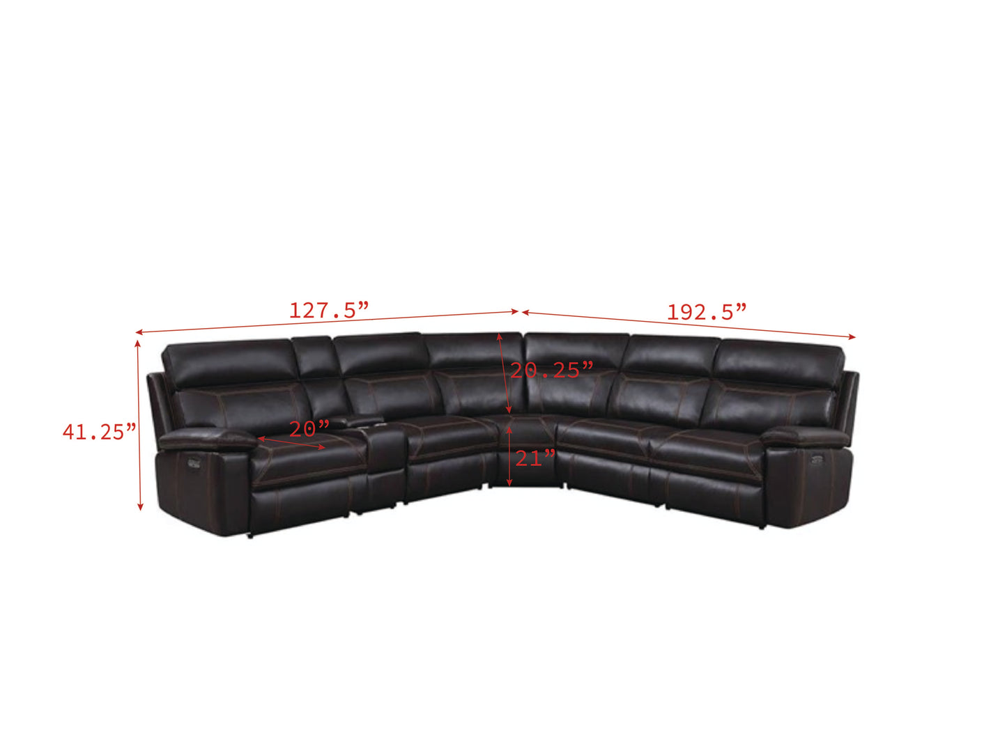 Coaster Furniture Albany Brown 6pc Power Sectional