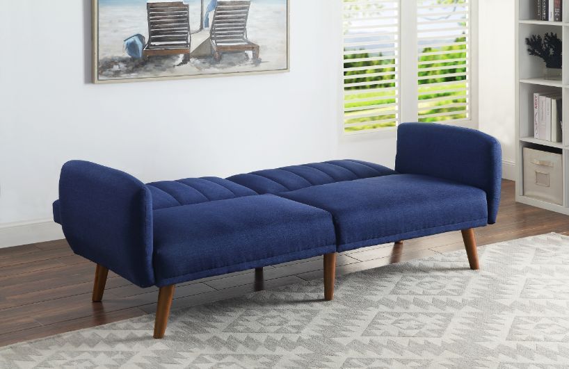 AcmeBernstein Adjustable Sofa in Blue Linen and Walnut