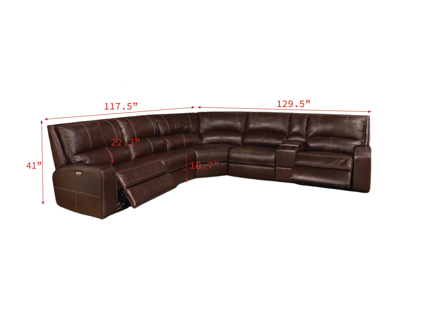 Parker House Swift Clydesdale Modular Power 6pc Reclining Sectional