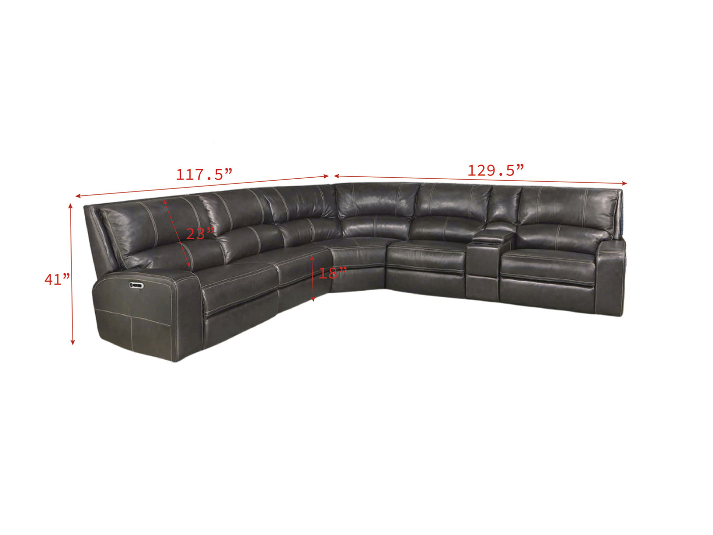 Parker House Swift Twilight Modular Power 6pc Reclining Sectional