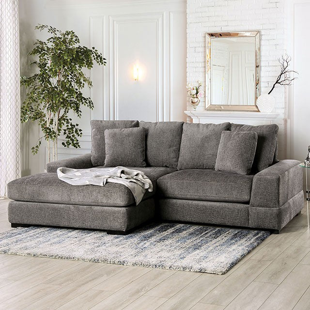 Furniture of America AINSLEY SECTIONAL Loose Pillow Backs & Square Armrests Pillows Included