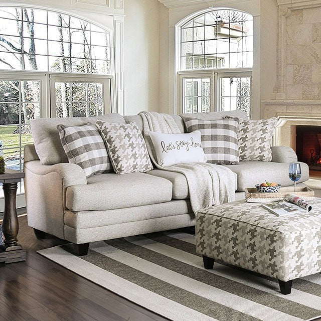 Furniture of America CHRISTINE SOFA Wingback Design, Sun & Stain Resistant Revolution Fabric and Square Tapered Feet