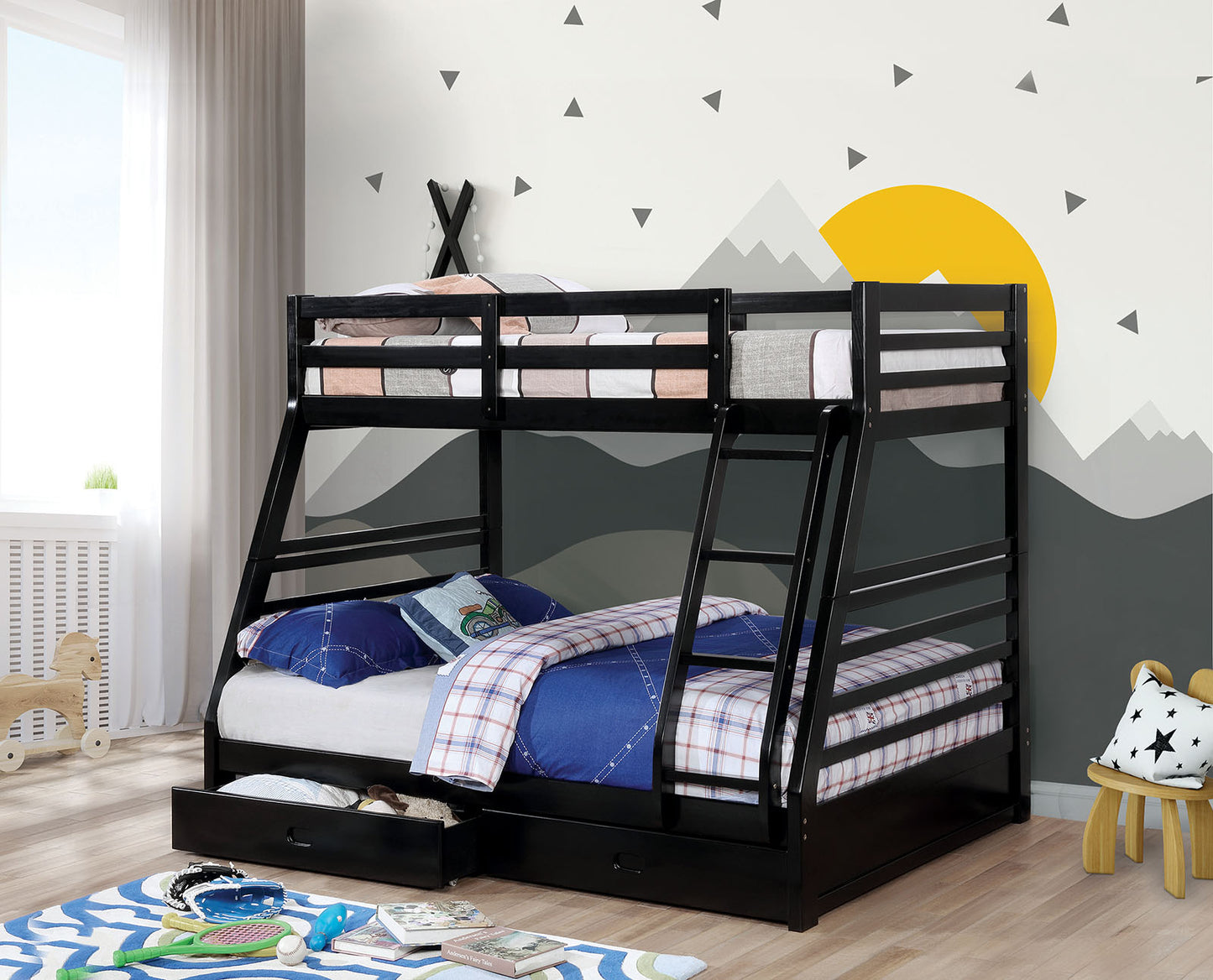 California Iv Black Twin/Full Bunk Bed image