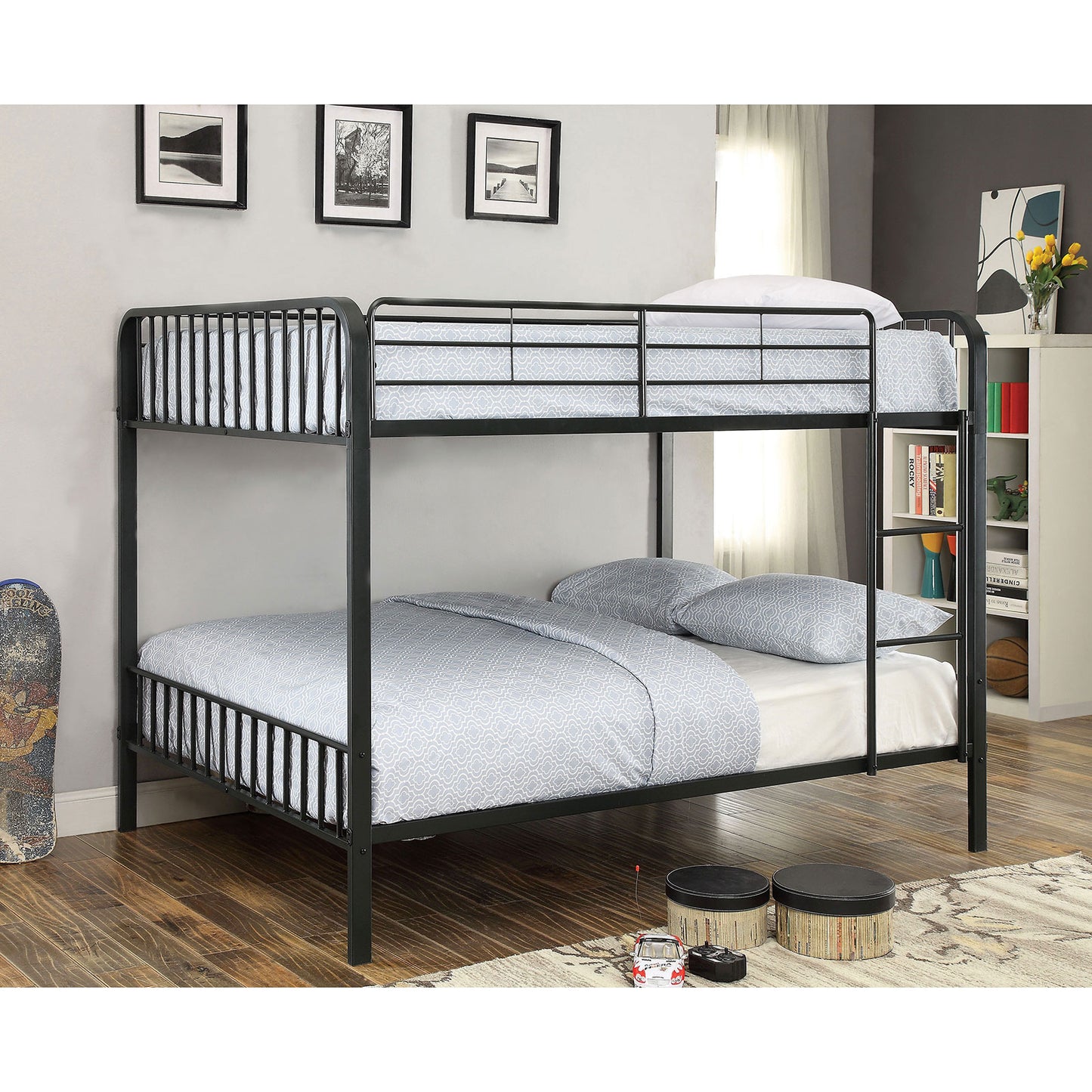 CLEMENT Black Metal Full/Full Bunk Bed image