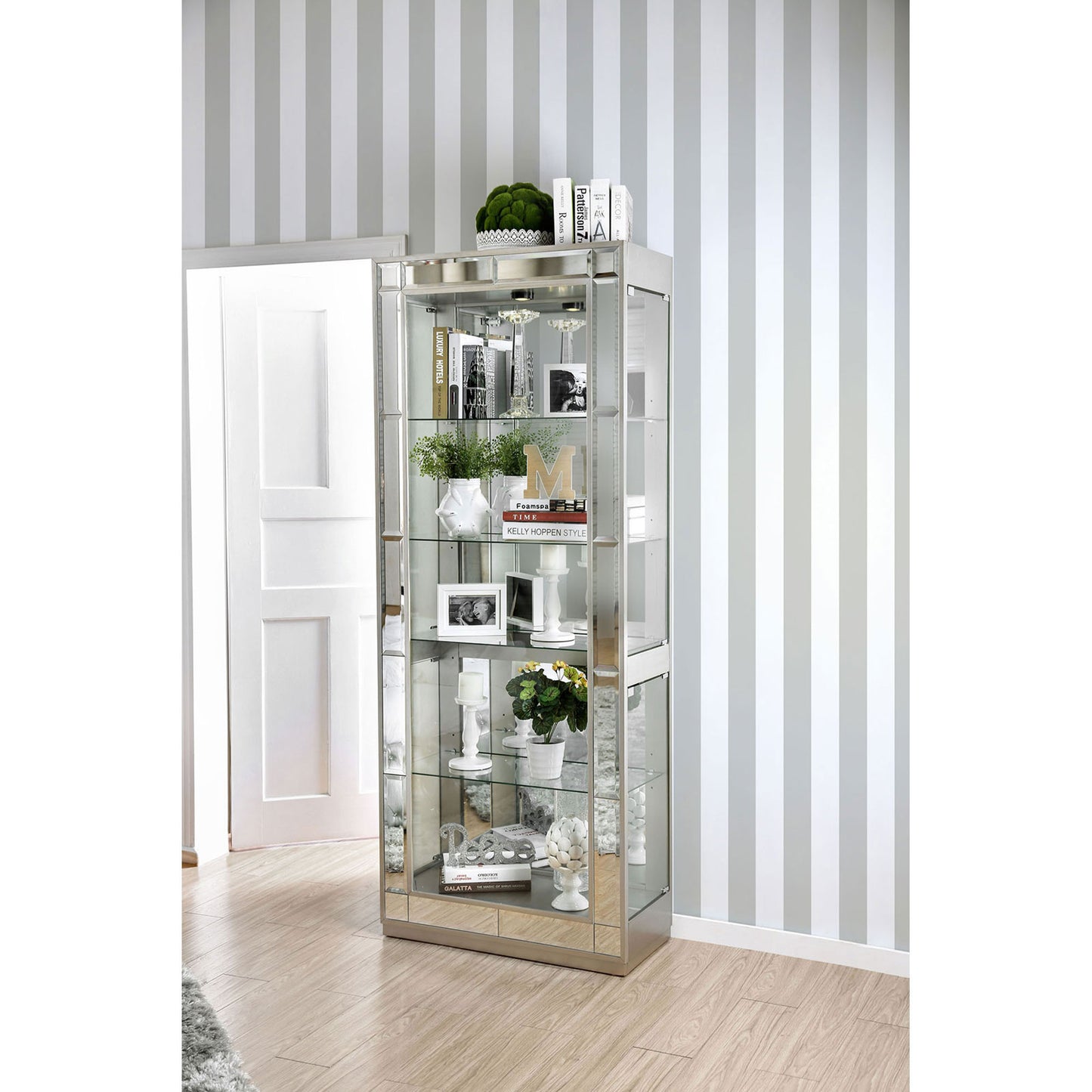 Carrollton Chrome Curio Cabinet image