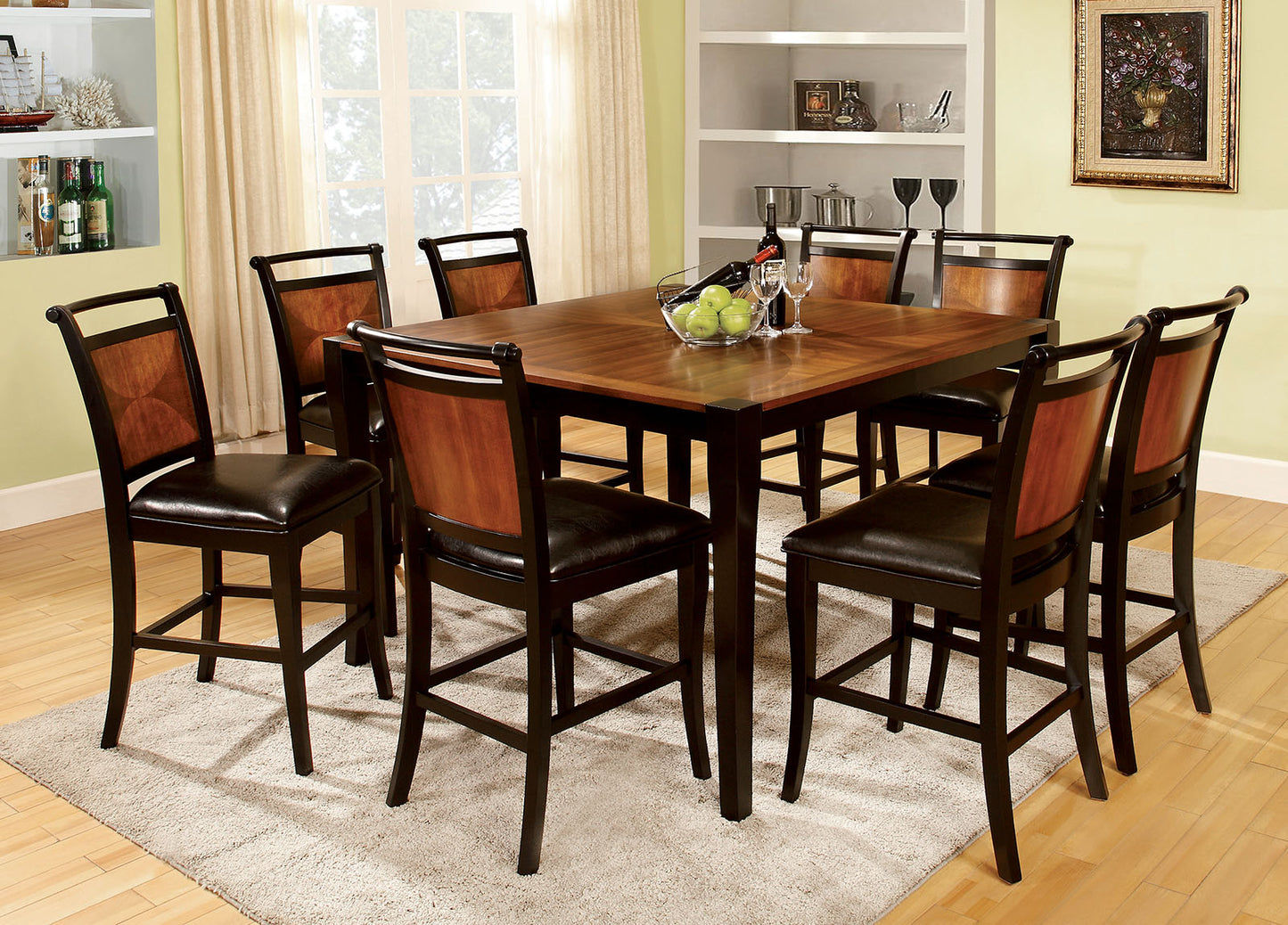 Salida II Acacia/Black 7 Pc. Counter Ht. Table Set image