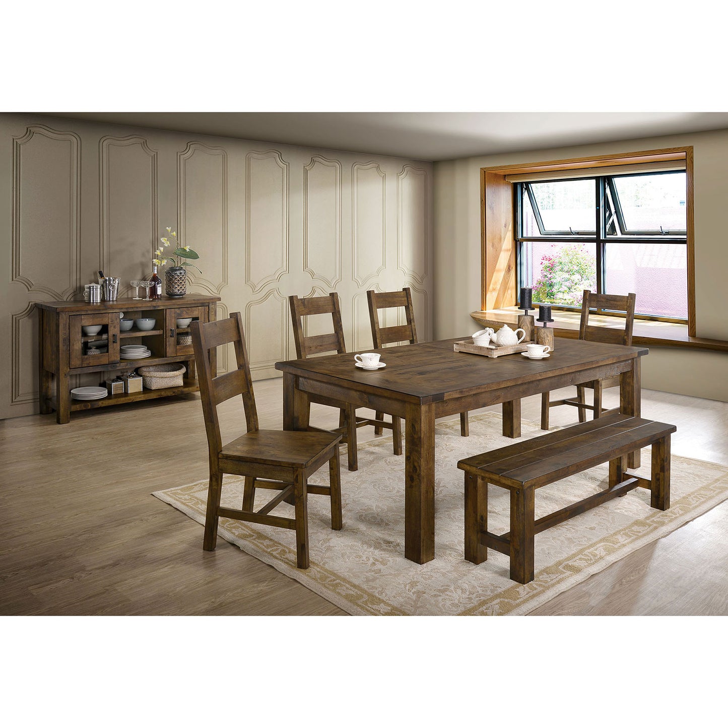 Kristen Rustic Oak 7 Pc. Dining Table Set image