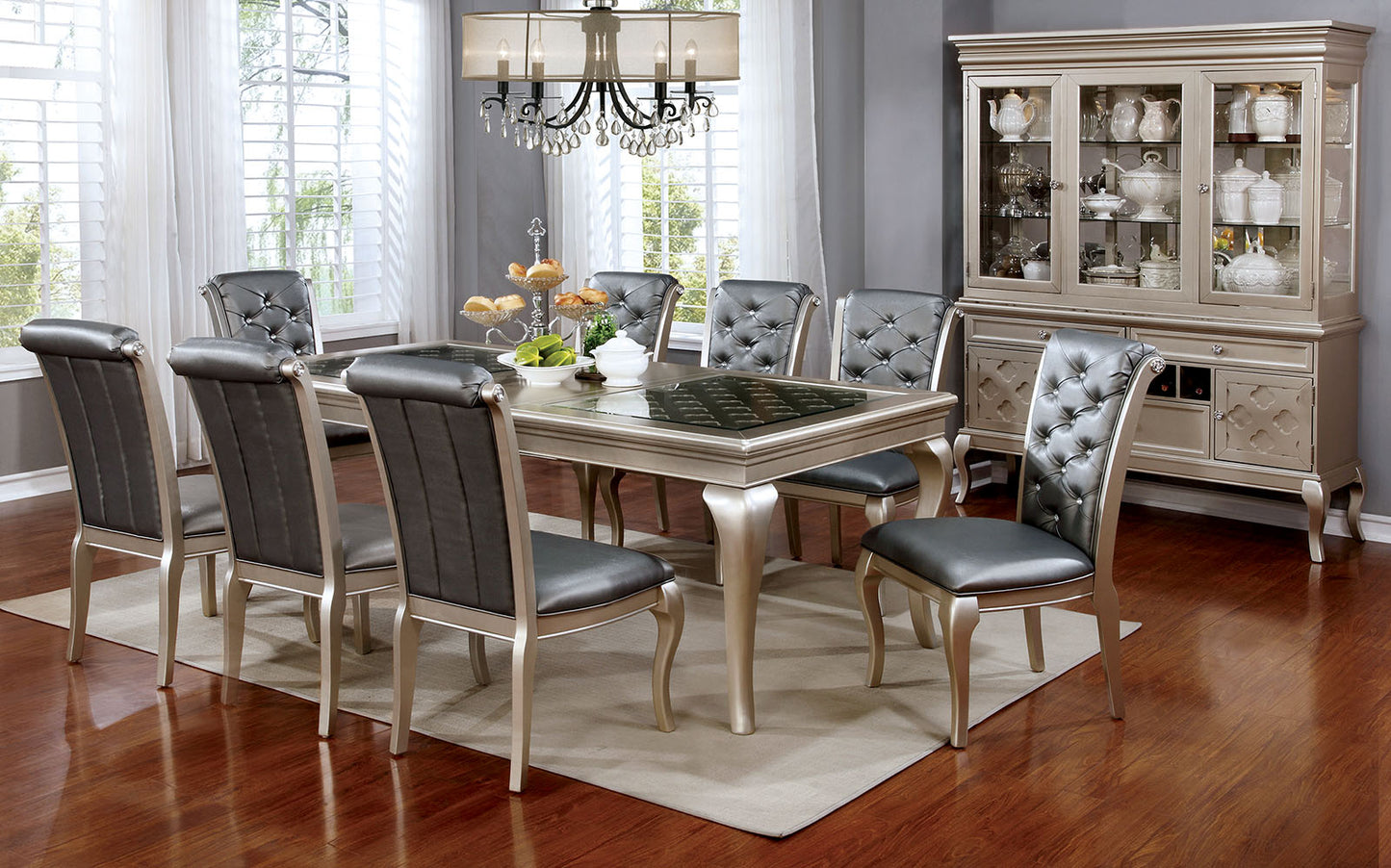 AMINA Champagne 9 Pc. Dining Table Set image