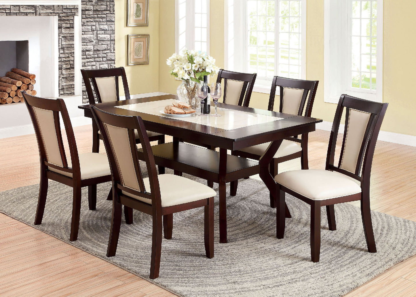 BRENT Dark Cherry/Ivory Dining Table image