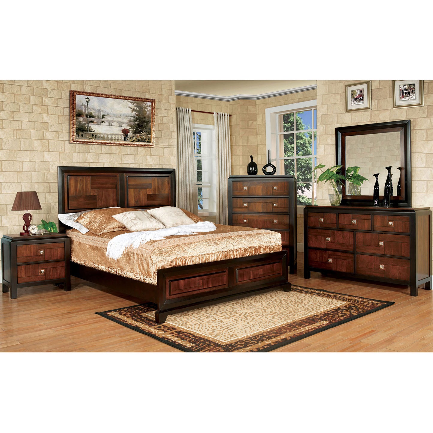 Patra Acacia/Walnut 4 Pc. Queen Bedroom Set image