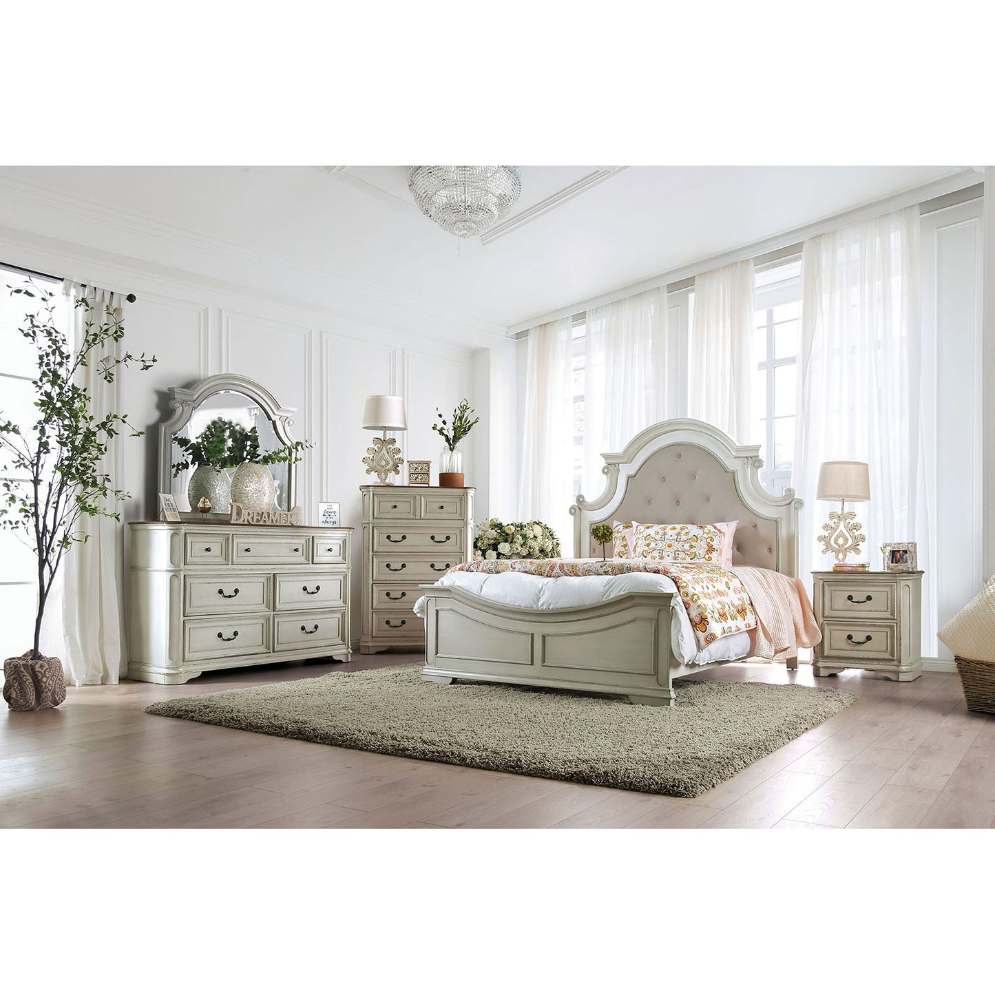 Pembroke Antique Whitewash 4 Pc. Queen Bedroom Set image