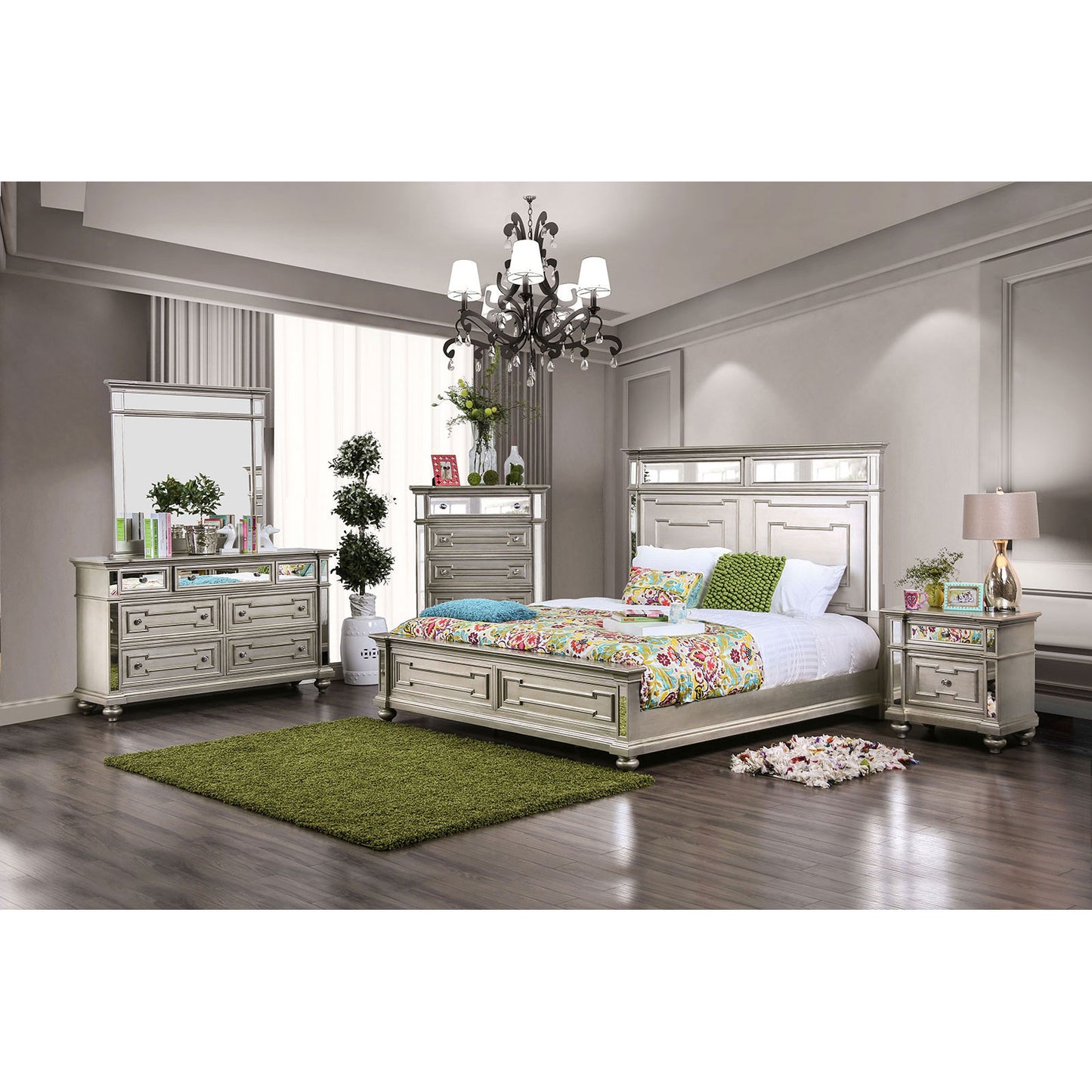 Salamanca Silver 5 Pc. Queen Bedroom Set w/ 2NS image