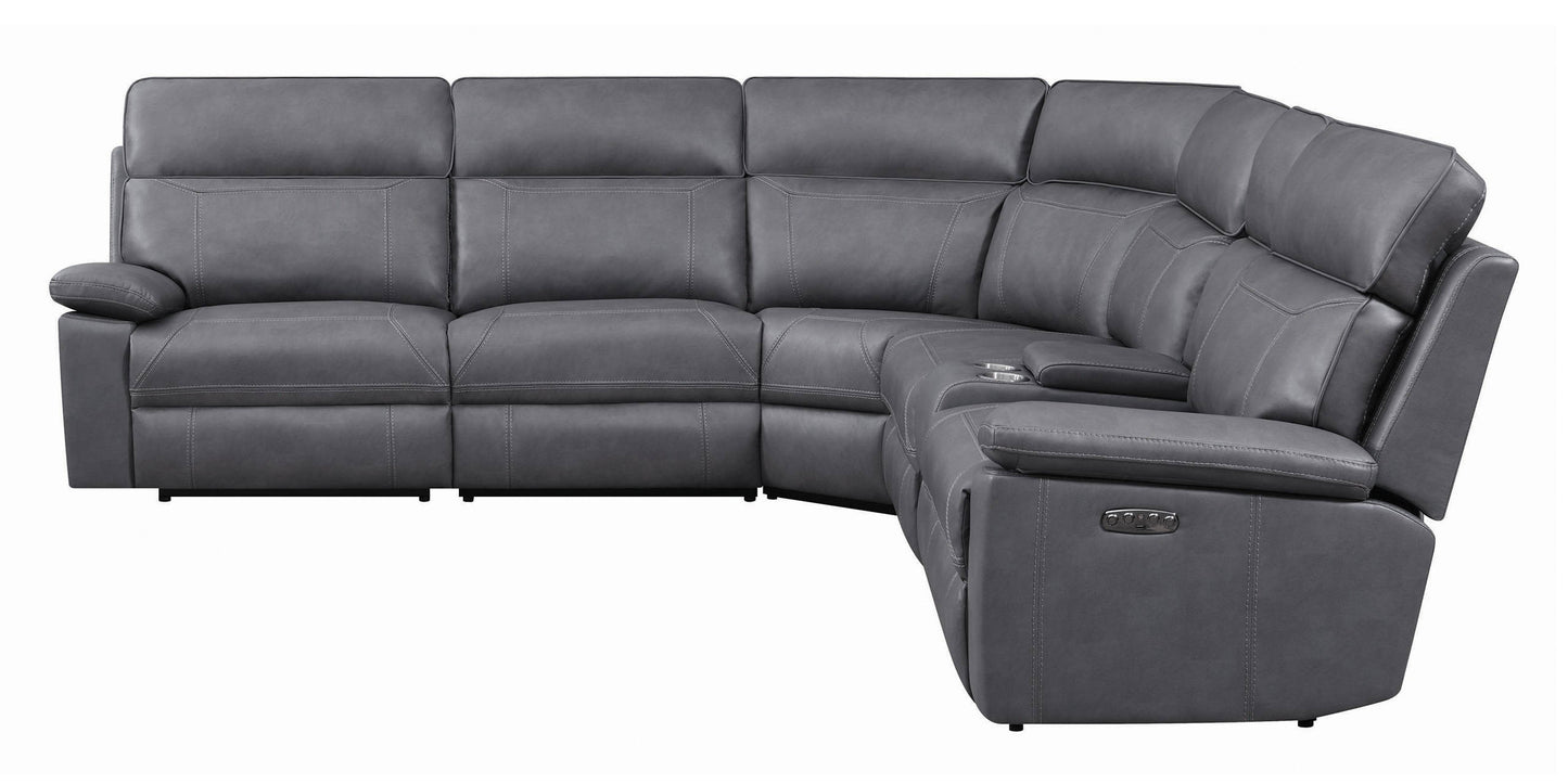 Coaster Furniture Albany Grey 6pc Power Sectional