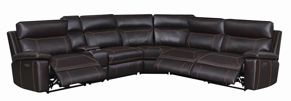 Coaster Furniture Albany Brown 6pc Power Sectional