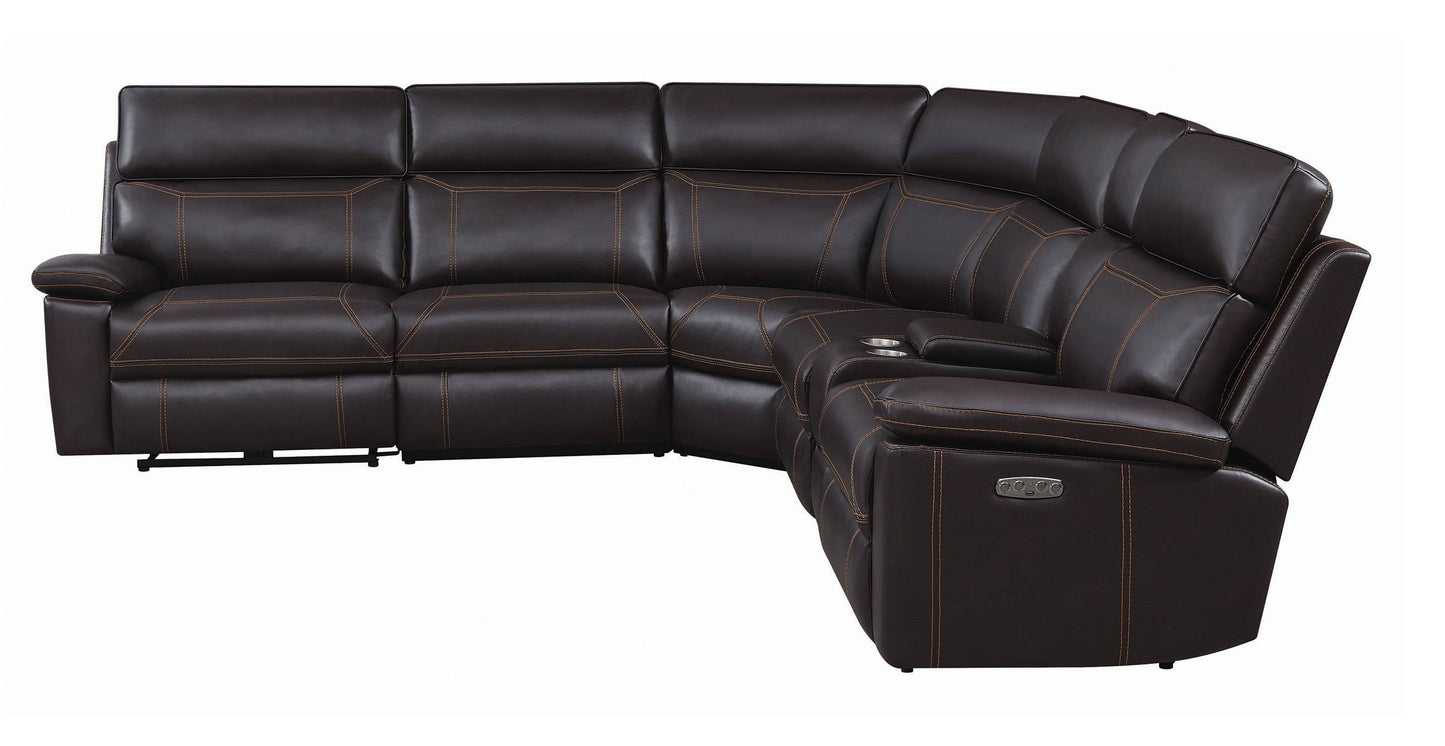 Coaster Furniture Albany Brown 6pc Power Sectional