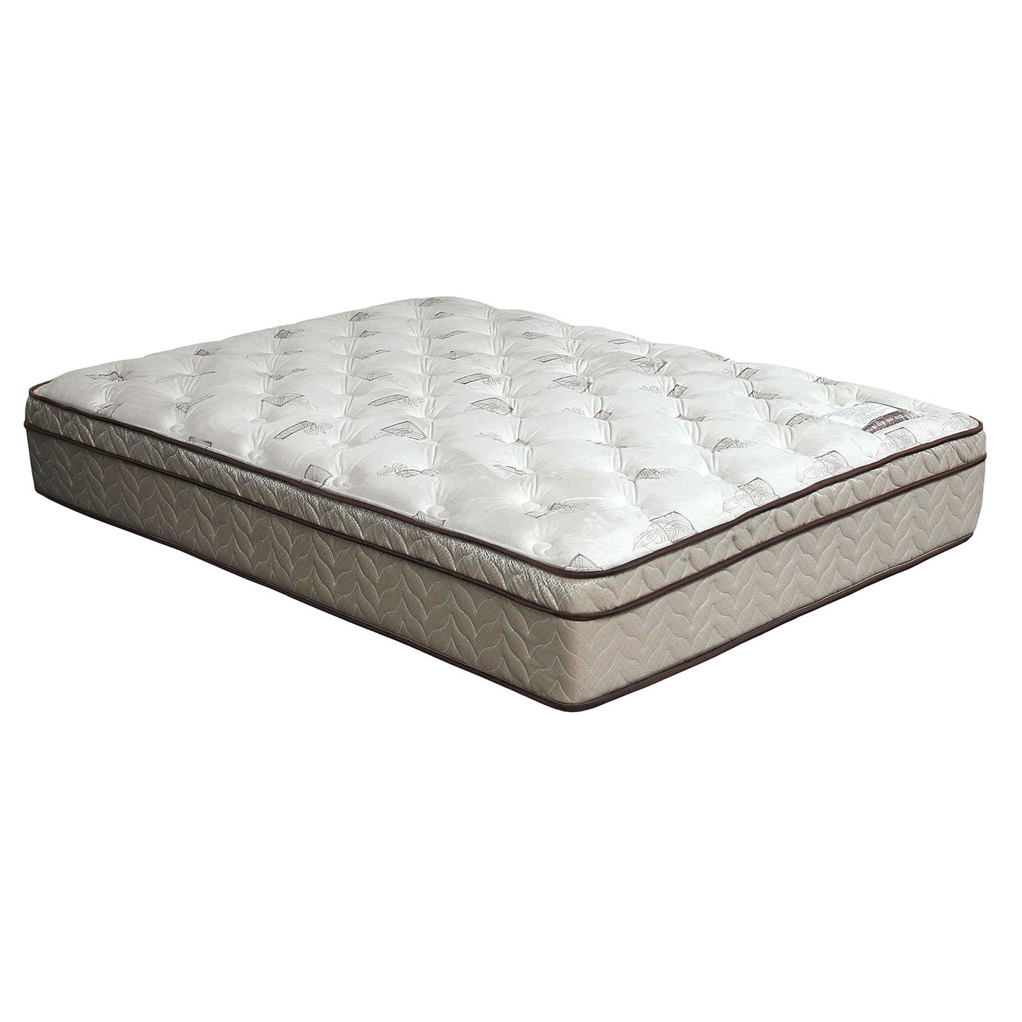 Lilium White/Brown 13" Euro Pillow Top Mattress, Cal.King image