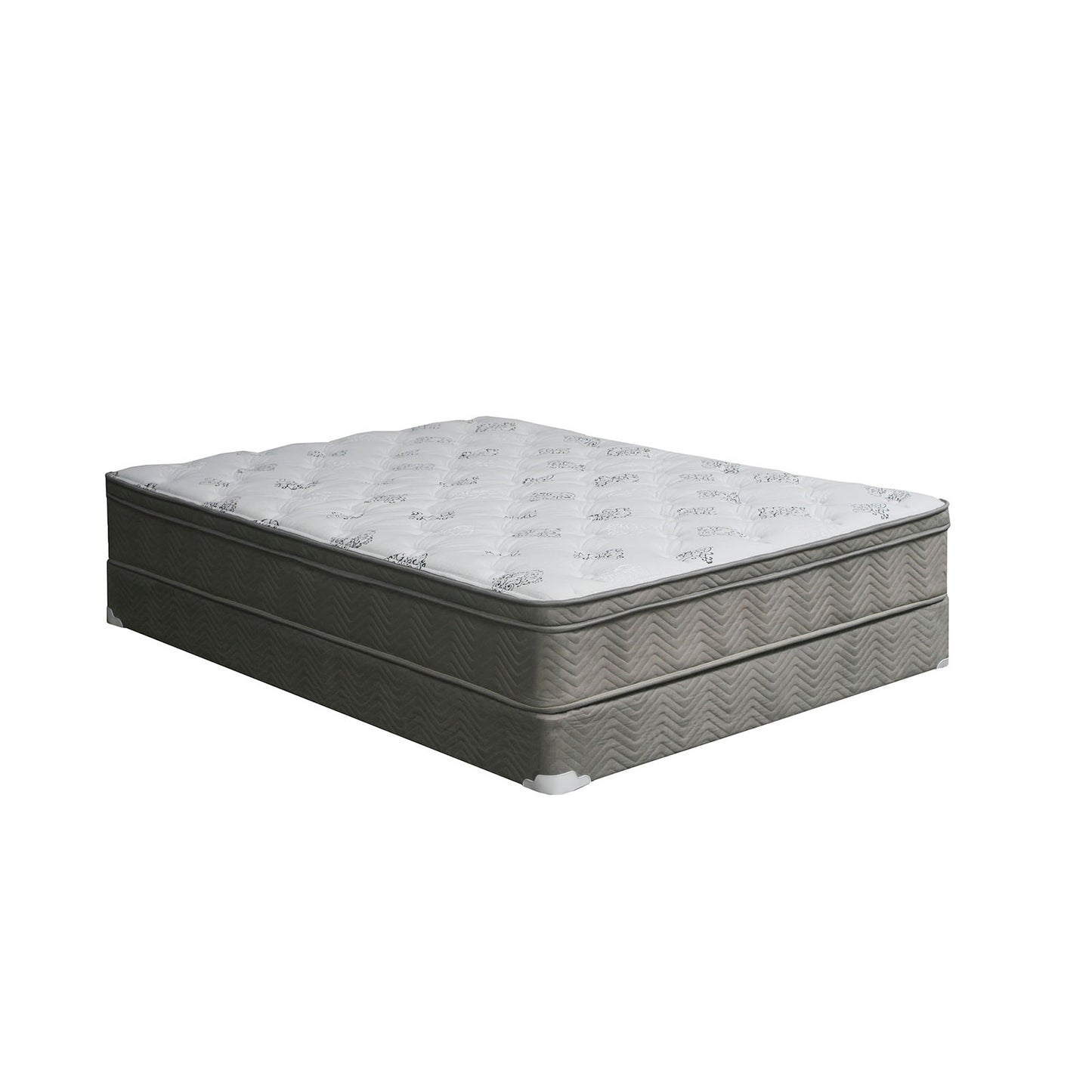 ALEKSA White, Gray 11" Euro Top Mattress, Queen image