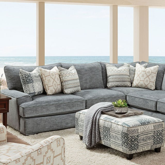 Furniture of America EASTLEIGH SECTIONAL Double Gel Foam Padded & Large Pillow Backs Accent Pillows