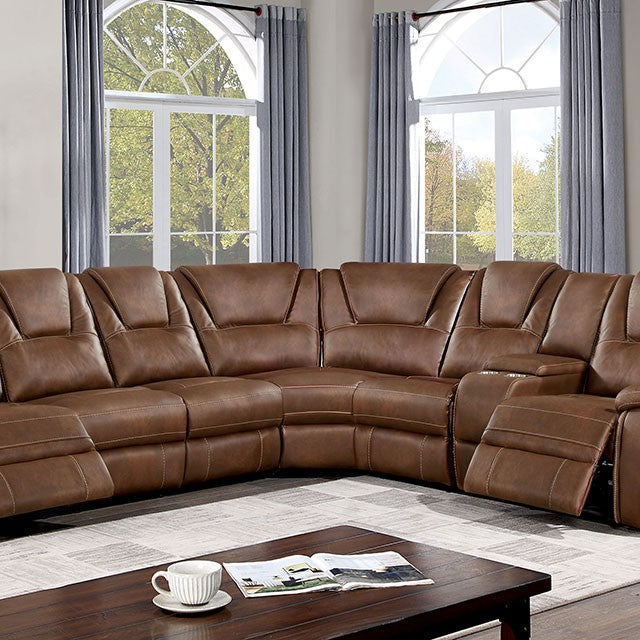 Furniture of America ERFURT SECTIONAL Power Recliners & Storage and Cup Holders USB Charge