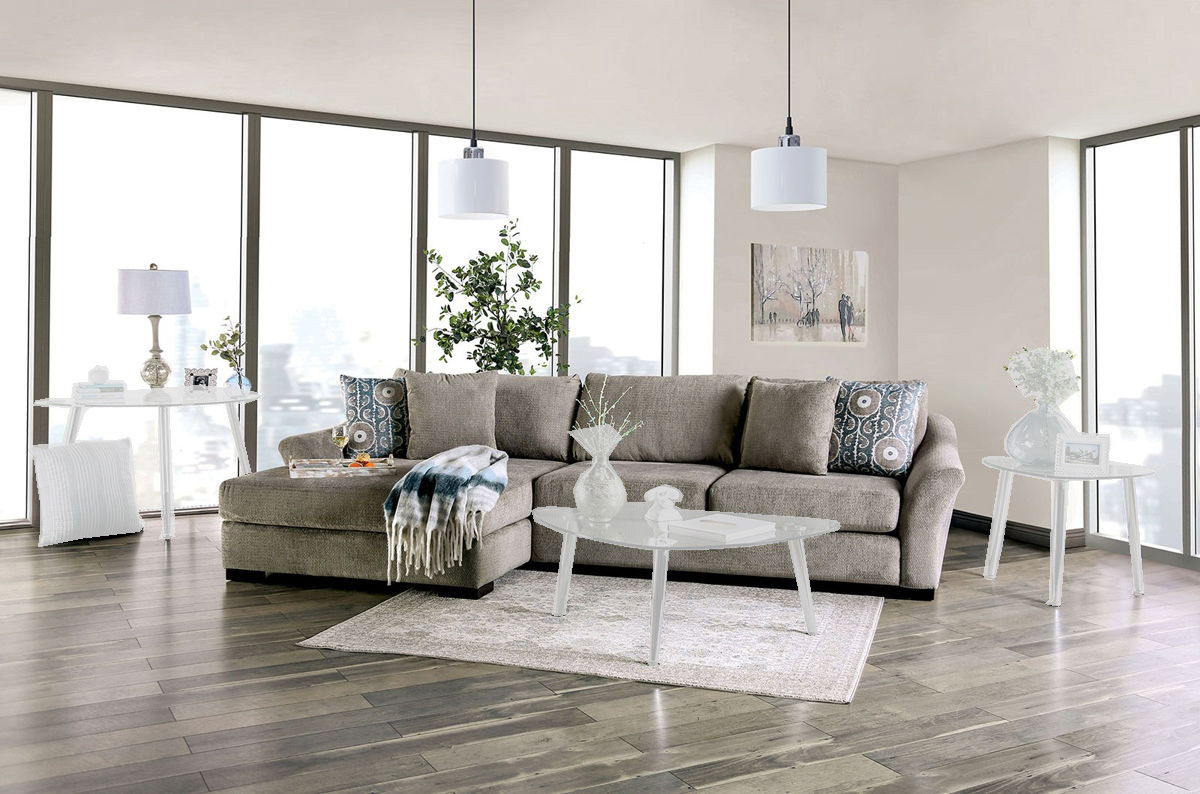 Furniture of America Sigge Light Gray Sectional