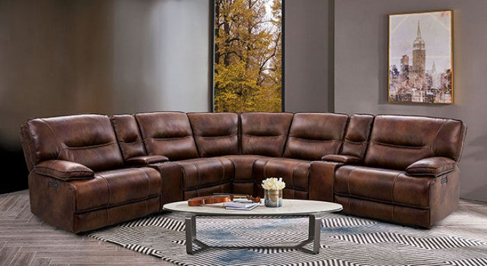 Furniture Of America Louella Brown Power Sectional