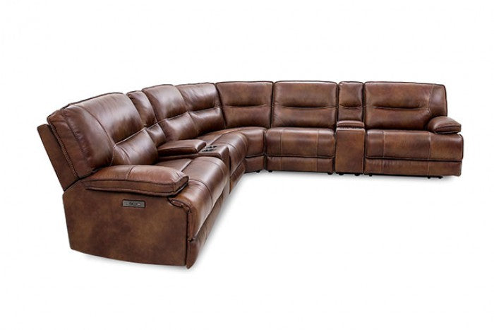 Furniture Of America Louella Brown Power Sectional