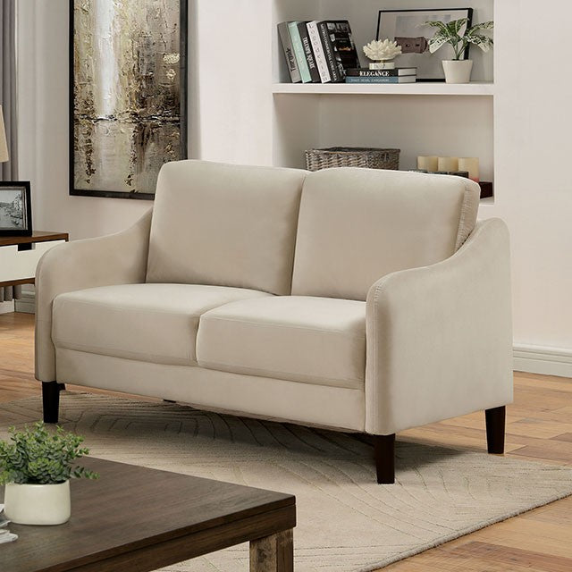 Furniture of America KASSEL SOFA Loose Pillow Backs & Sloped Arms Round Tapered Legs