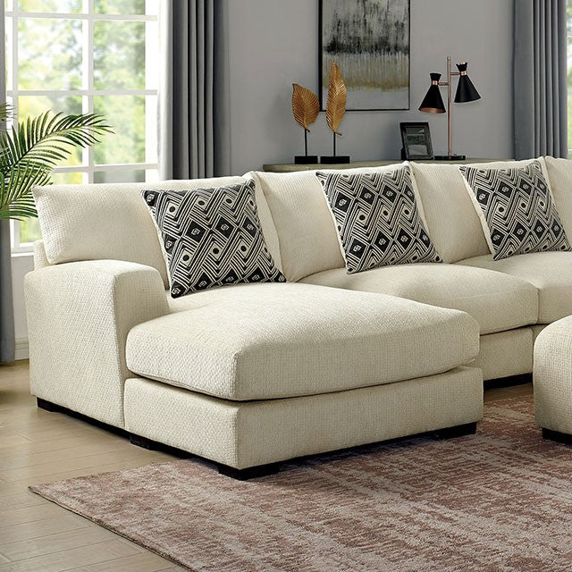 Furniture of America KAYLEE SECTIONAL Modular Design & Fitted Back Pillows Seats w/Memory Foam Top Layer