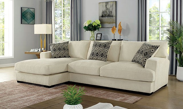 Furniture of America KAYLEE SECTIONAL Modular Design & Fitted Back Pillows Seats w/Memory Foam Top Layer