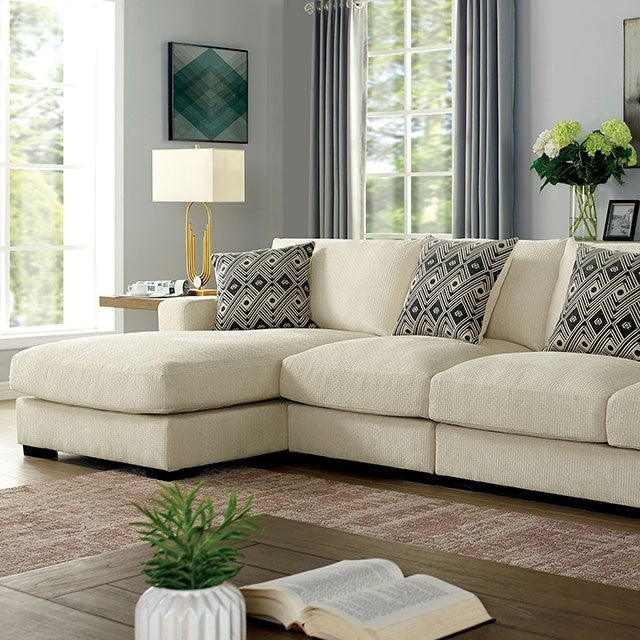 Furniture of America KAYLEE SECTIONAL Modular Design & Fitted Back Pillows Seats w/Memory Foam Top Layer