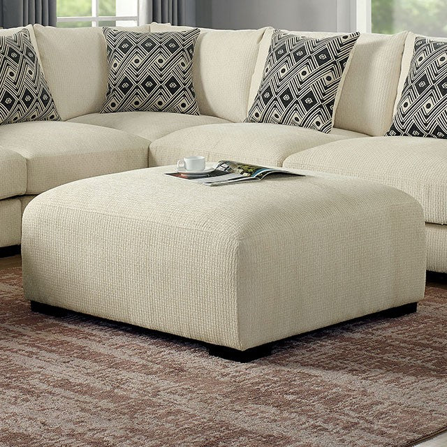 Furniture of America KAYLEE SECTIONAL Chenille, Solid Wood, Others & Modular Design Seats w/Memory Foam Top Layer