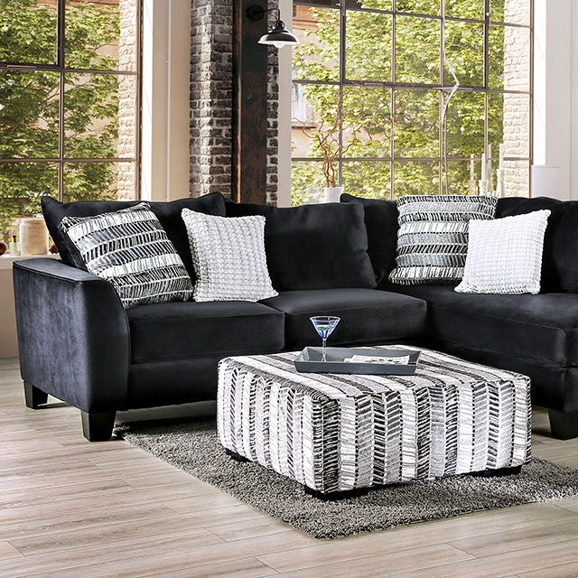 Furniture of America MODBURY SECTIONAL Swivel Chair & U-shaped Design Arched Armrests