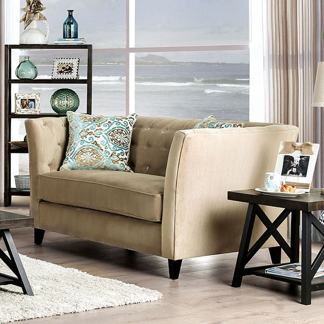 Furniture of America MONAGHAN SOFA Box Cushion Seating & Fixed Back Pillows Pillows Included