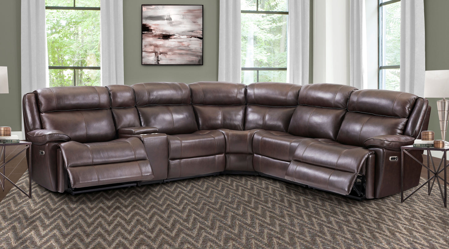 Parker House Eclipse Brown 6pc Modular Power Reclining Sectional