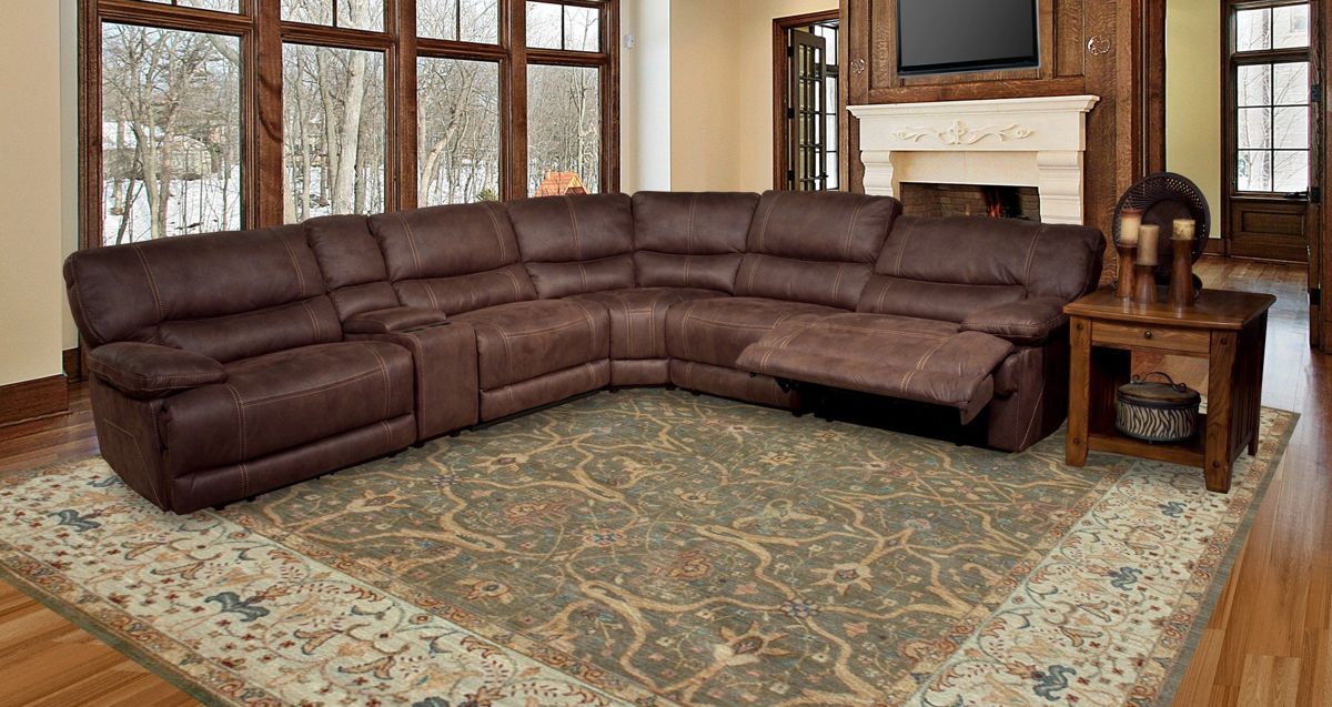 Parker House Pegasus Dark Kahlua Modular Power 6pc Reclining Sectional