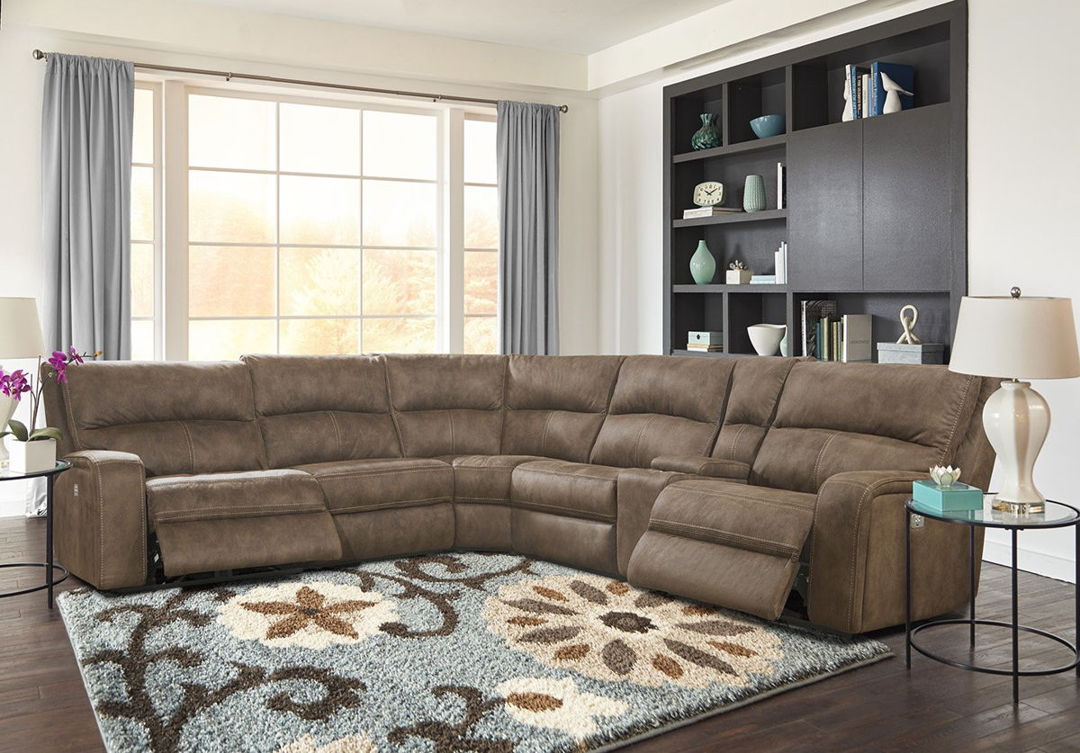 Parker House Polaris Kahlua Modular Power 6pc Reclining Sectional