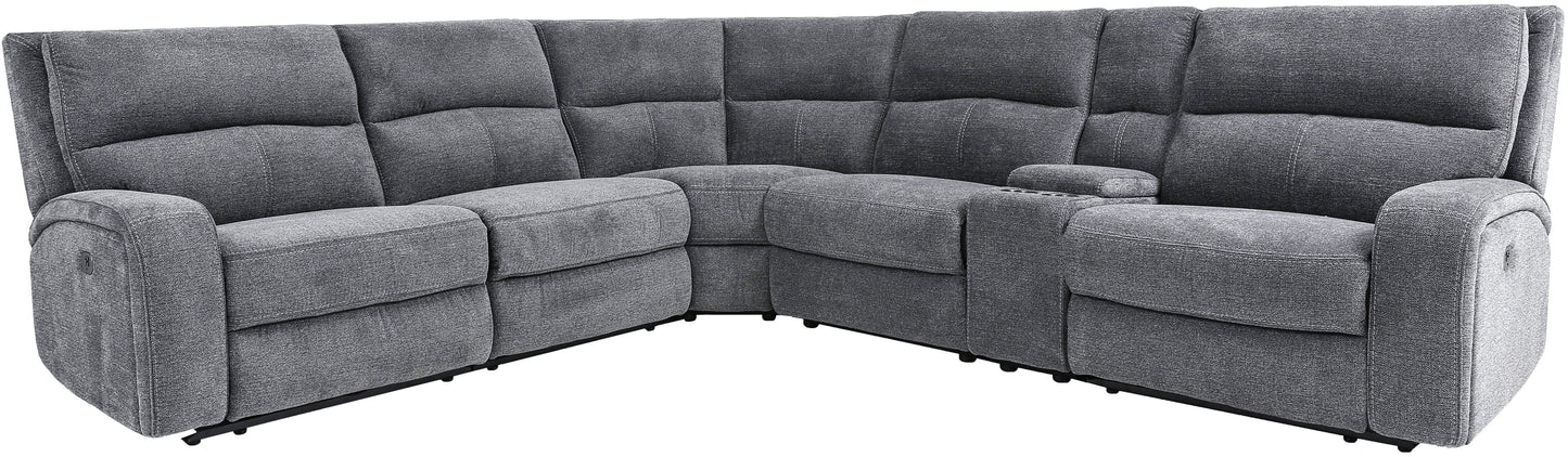 Parker House Polaris Bizmark Grey Modular Power 6pc Reclining Sectional