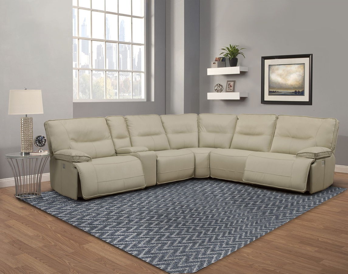 Parker House Spartacus Oyster Modular Power 6pc Reclining Sectional