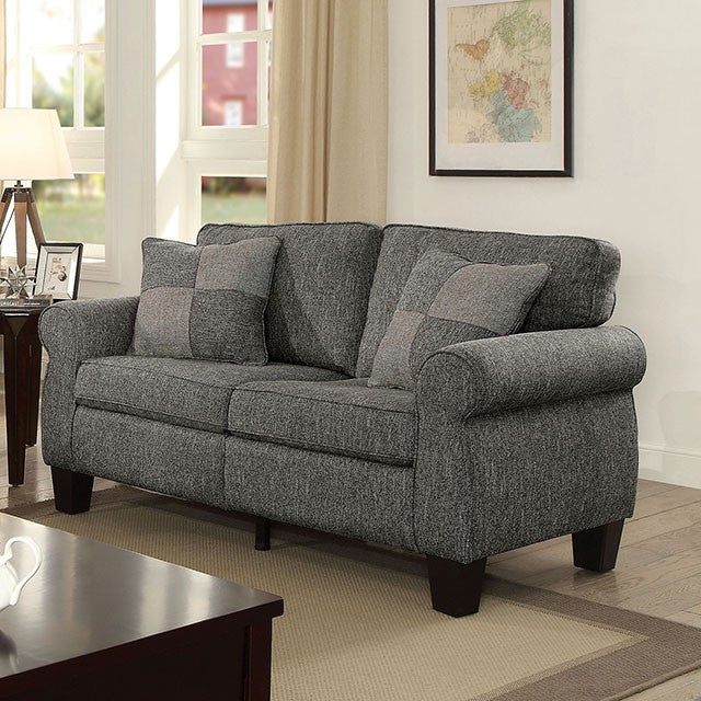 Furniture of America RHIAN LOVE SEAT Rolled Arms & Pillows Included Pillows Included