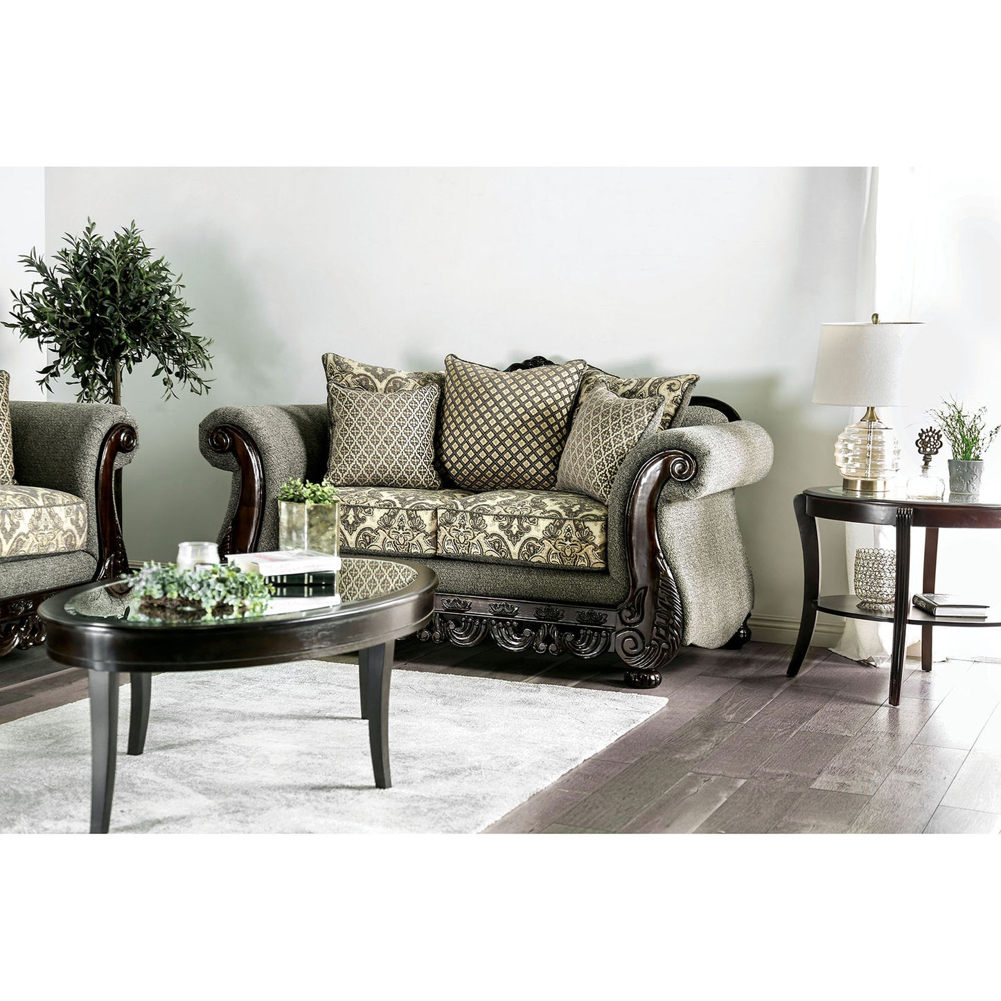 Justina Gray/Espresso Love Seat image