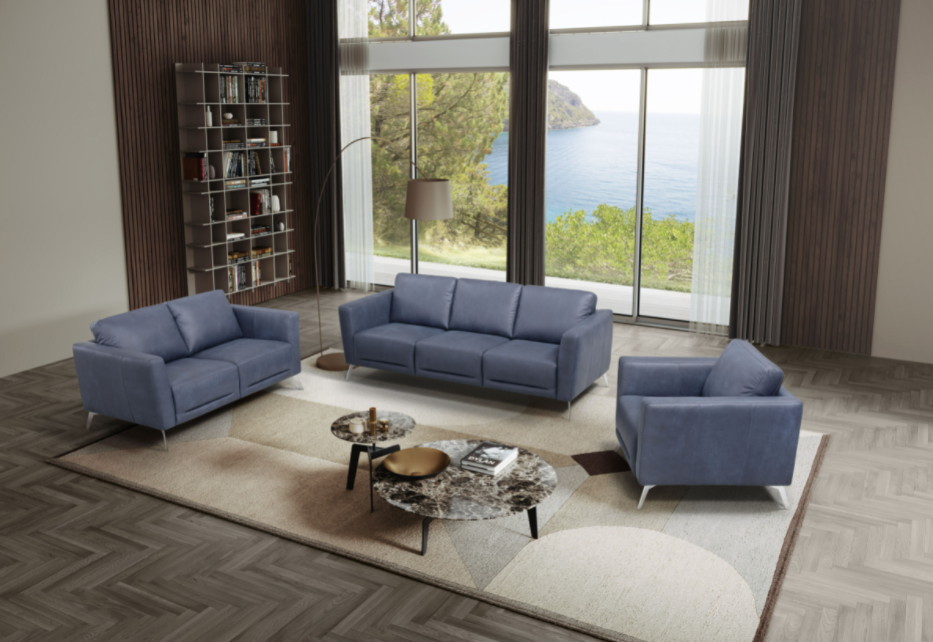 ACME Furniture Astonic Blue Leather Sofa