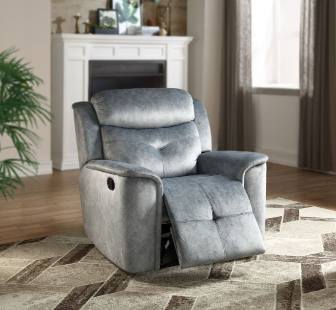 ACME Mariana Recliner Silver Blue Fabric