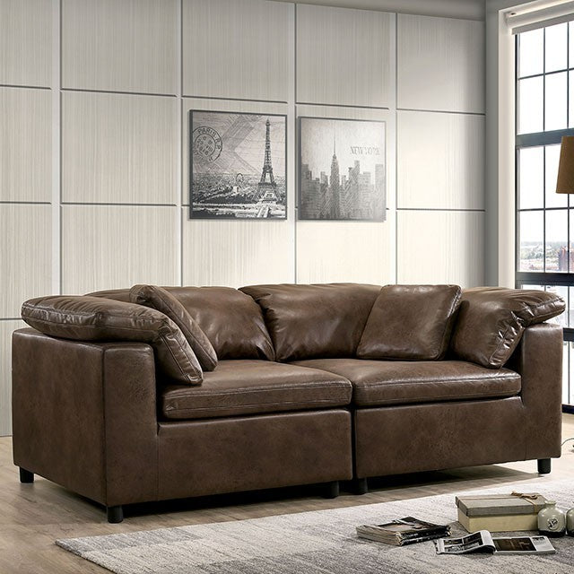 Furniture of America TAMERA SOFA Pillows Included & Cushioned Arms Box Cushioned Seats