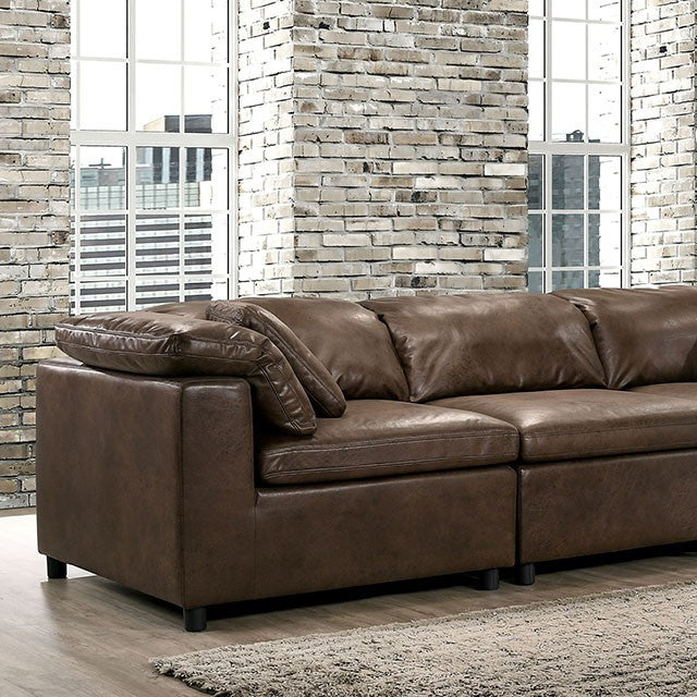 Furniture of America TAMERA SOFA Cushioned Arms, Modular Design, Box Cushioned Seats and  Pillows Included