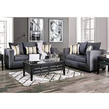 Furniture of America INKOM SOFA Box Cushions Seating, Medium Density Foam and Pillows Included